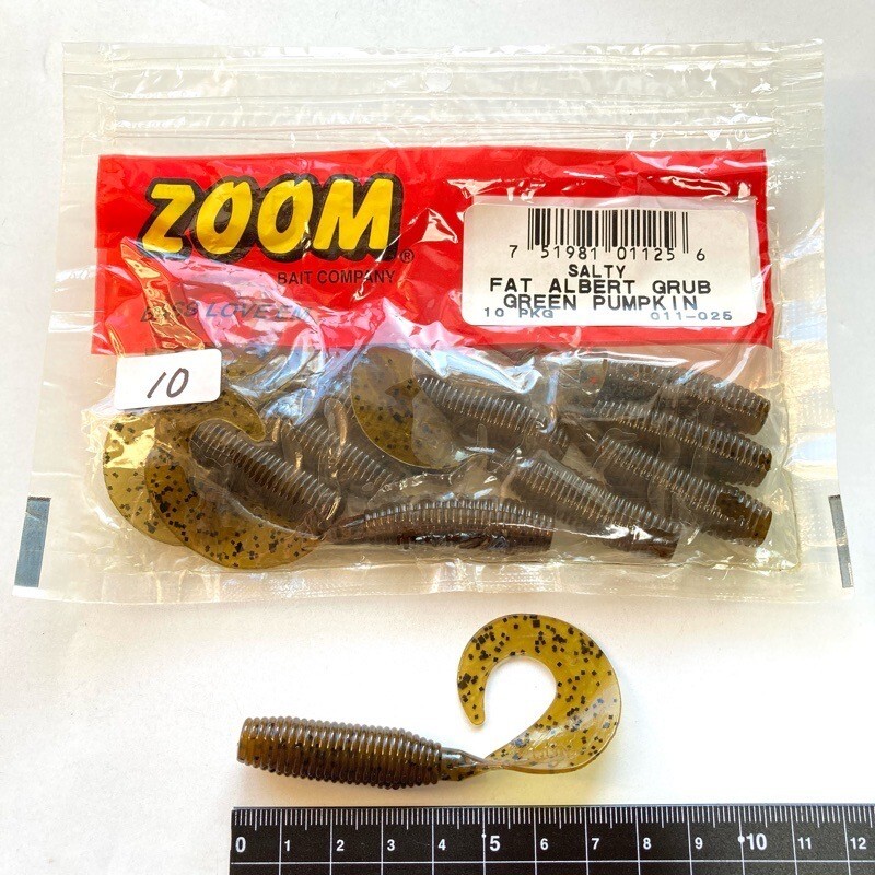 817193 新品 ZOOM/ZBC ファットアルバートグラブ １０本 #グリーンパンプキン ZOOM BAIT COMPANY ズーム　【状態 S/C】_画像1