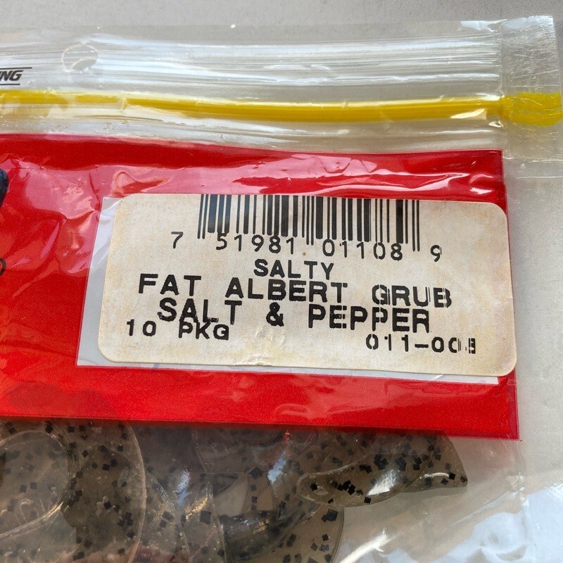 817194 新品 ZOOM/ZBC ファットアルバートグラブ １０本 #ソルト＆ペッパー ZOOM BAIT COMPANY ズーム　【状態 S/C】_画像3