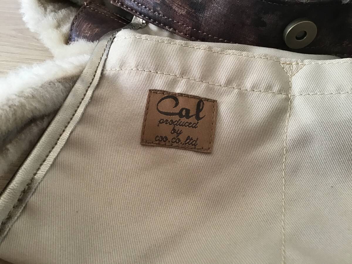 Cal:ムートン:毛糸刺繍:トートバッグ:ポーチ付き_画像7