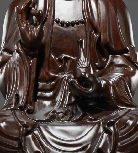  буддизм изобразительное искусство точный умение дерево резьба по дереву черное дерево дерево . звук бодисатва сиденье изображение изображение Будды украшение 