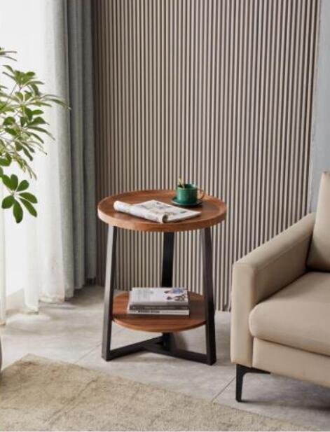 高級家具◆ サイドテーブル 丸形 別荘 卓 ナイトテーブル リビング 北欧 木製 コーヒーテーブル 贅沢_画像6