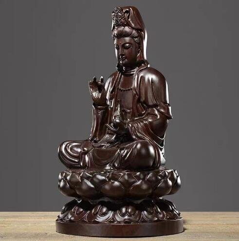 буддизм изобразительное искусство точный умение дерево резьба по дереву черное дерево дерево . звук бодисатва сиденье изображение изображение Будды украшение 