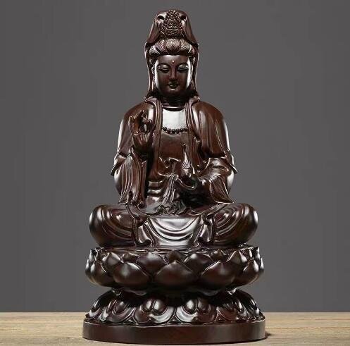  буддизм изобразительное искусство точный умение дерево резьба по дереву черное дерево дерево . звук бодисатва сиденье изображение изображение Будды украшение 