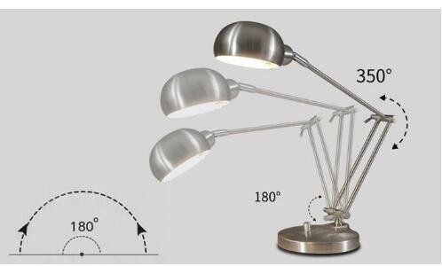  высокое качество * настольное освещение стол подставка освещение in пыль настоящий промышленность серия arm лампа серебряный чёрный 