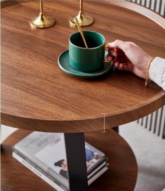 高級家具◆ サイドテーブル 丸形 別荘 卓 ナイトテーブル リビング 北欧 木製 コーヒーテーブル 贅沢_画像5