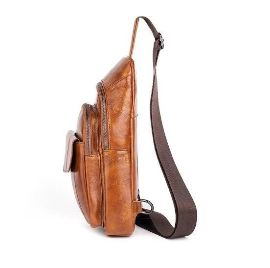 メンズバッグ 牛革 ボディバッグ 本革 登山旅行 アウトドア ワンショルダー 斜めがけバッグ おしゃれ 軽量 大容量 通勤 収納可能_画像3