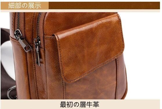 メンズバッグ 牛革 ボディバッグ 本革 登山旅行 アウトドア ワンショルダー 斜めがけバッグ おしゃれ 軽量 大容量 通勤 収納可能_画像5