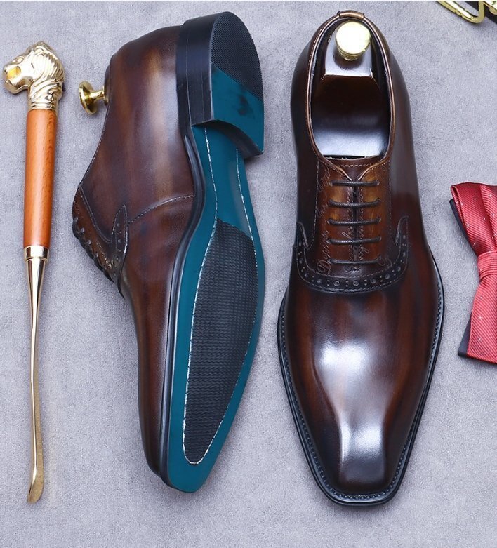  новый товар Англия тип бизнес обувь мужской обувь * натуральная кожа обувь кожа обувь * работник ручная работа телячья кожа джентльмен обувь 24-27cm