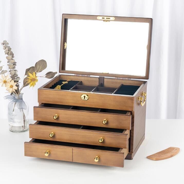 新品☆高品質☆り アクセサリー箱★収納ボックス 木製ジュエリーボックス アクセサリーケース 宝石箱 小物収納 宝箱 手作り 精密細工_画像2