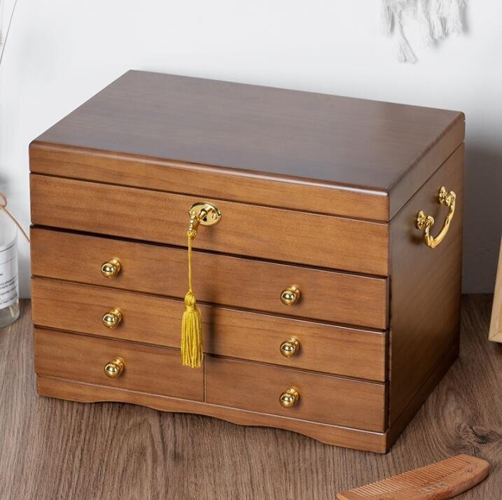 新品☆高品質☆り アクセサリー箱★収納ボックス 木製ジュエリーボックス アクセサリーケース 宝石箱 小物収納 宝箱 手作り 精密細工_画像3