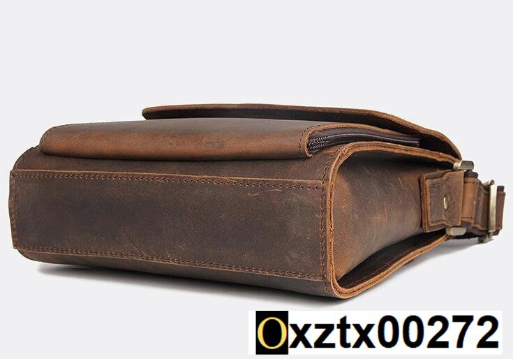 超人気!本革ショルダーバッグ メンズ レザー アンティーク 斜め掛け鞄 メッセンジャーバッグ 厚みレザー 縦型 iPad収納_画像6