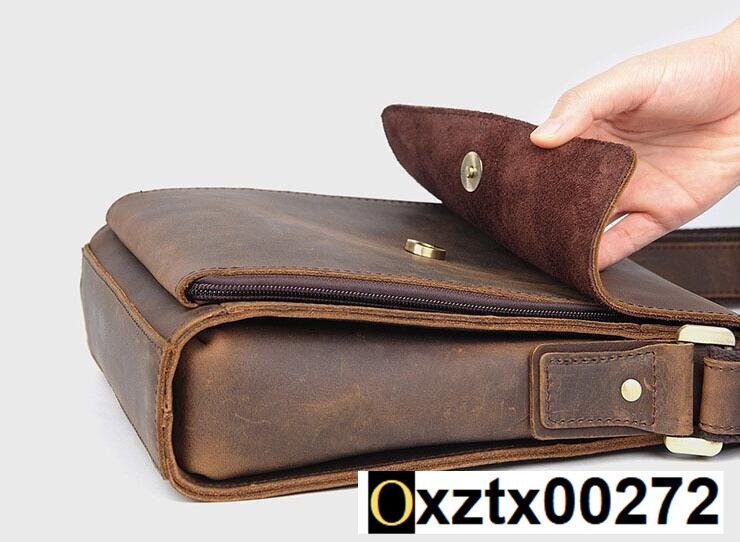 超人気!本革ショルダーバッグ メンズ レザー アンティーク 斜め掛け鞄 メッセンジャーバッグ 厚みレザー 縦型 iPad収納_画像3