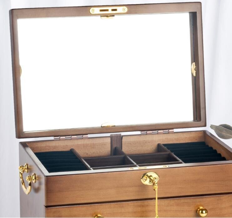 新品☆高品質☆り アクセサリー箱★収納ボックス 木製ジュエリーボックス アクセサリーケース 宝石箱 小物収納 宝箱 手作り 精密細工_画像5