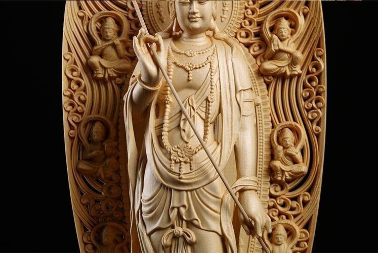  общий кипарисовик туполистный материал буддизм изделие прикладного искусства дерево гравюра буддизм точный скульптура первоклассный товар ... отделка товар солнечный свет . звук бодисатва . изображение высота 43cm