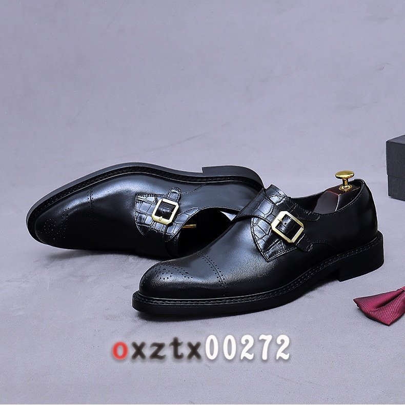  мужской новый продукт пряжка имеется верх Great телячья кожа monk туфли с ремешками мужской Trend универсальный 3. кнопка скульптура повседневная обувь 