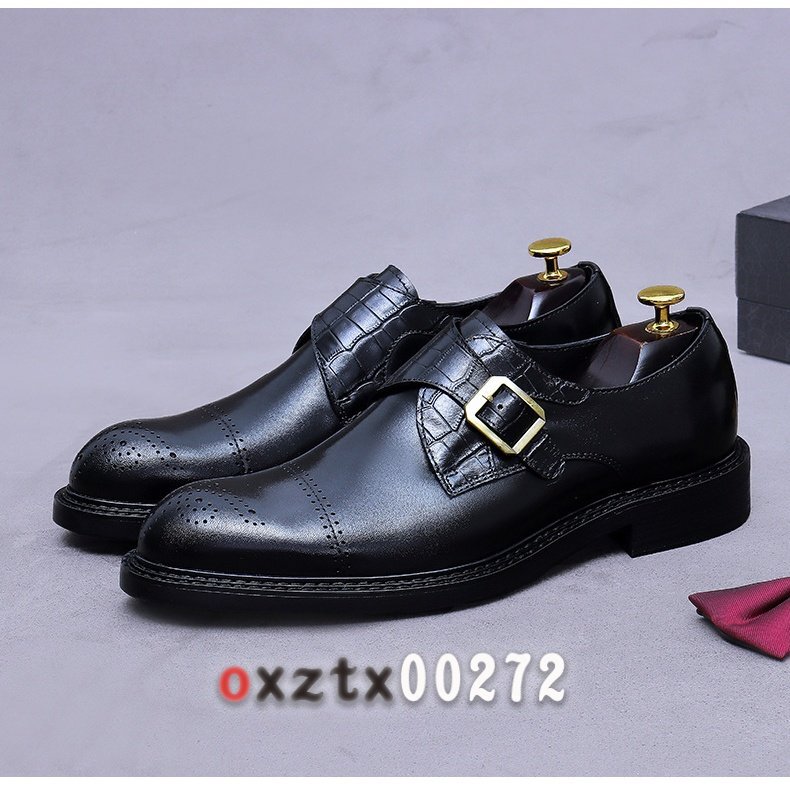 мужской новый продукт пряжка имеется верх Great телячья кожа monk туфли с ремешками мужской Trend универсальный 3. кнопка скульптура повседневная обувь 