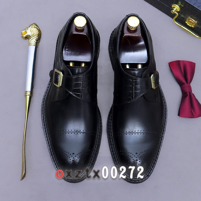  мужской новый продукт пряжка имеется верх Great телячья кожа monk туфли с ремешками мужской Trend универсальный 3. кнопка скульптура повседневная обувь 