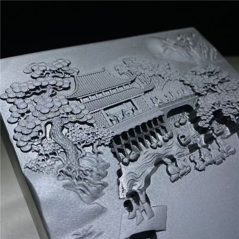 硯 中国無形文化遺産端硯天然老坑原石彫刻歙硯黒竜尾コレクション書道絵画文房四宝_画像4