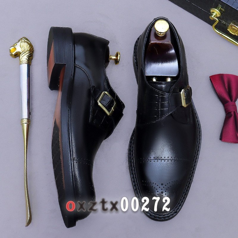  мужской новый продукт пряжка имеется верх Great телячья кожа monk туфли с ремешками мужской Trend универсальный 3. кнопка скульптура повседневная обувь 