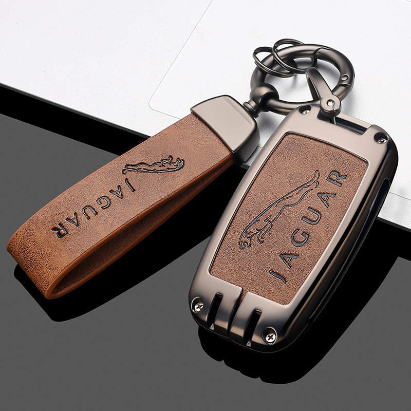 ★新品★ジャガー★亜鉛合金(超合金)製 キーレス リモコンキー リモコンケース カバー XE/XF/F PACE/E PACE/E/Fペイスブラウン_画像1