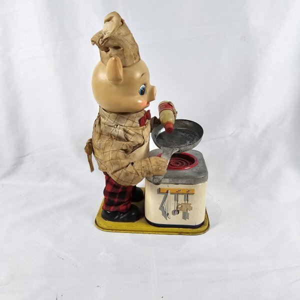 PIGGY COOK Showa Retro жестяная пластина свинья shef