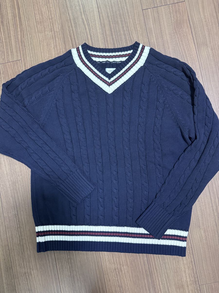 CIOTA シオタ Cricket Sweaterチルデンニット スビンコットン サイズ6 ほぼ新品 チルデンニット ネイビー_画像1