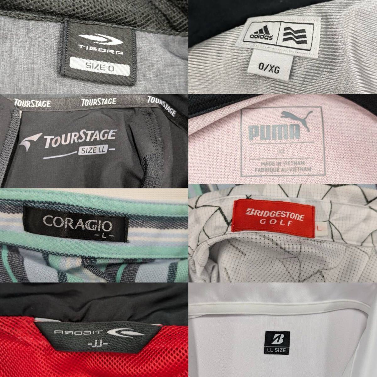 伊集　11月　No.93 シャツ　まとめ　 adidas アディダス　PUMA プーマ　BRIDGESTONE 他　スポーツウェア　サイズL〜　汚れシミほつれあり_画像10