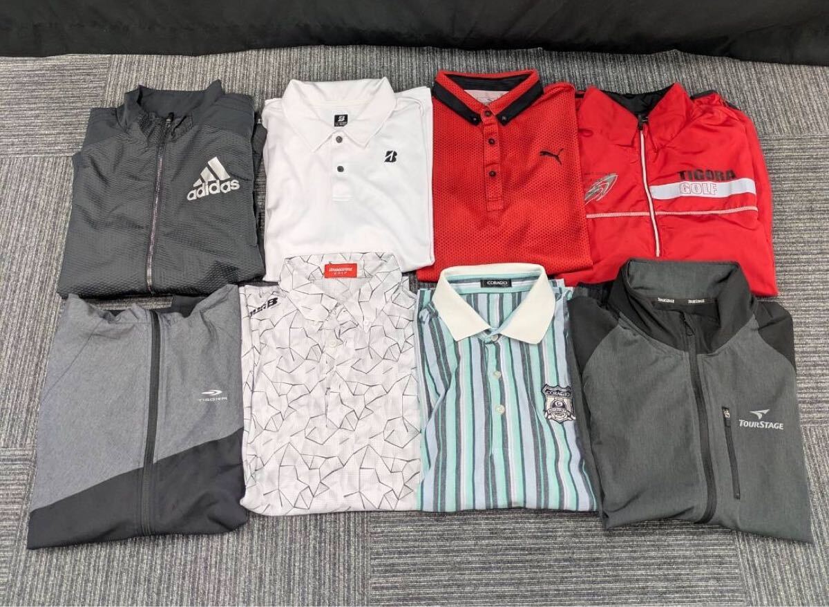 伊集　11月　No.93 シャツ　まとめ　 adidas アディダス　PUMA プーマ　BRIDGESTONE 他　スポーツウェア　サイズL〜　汚れシミほつれあり_画像1