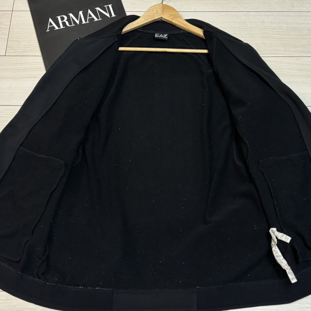 3XLサイズ●EMPORIO ARMANI EA7 エンポリオアルマーニ フルジップ トラックジャケット ジャージ EA7ロゴプリント ブラック メンズ_画像5