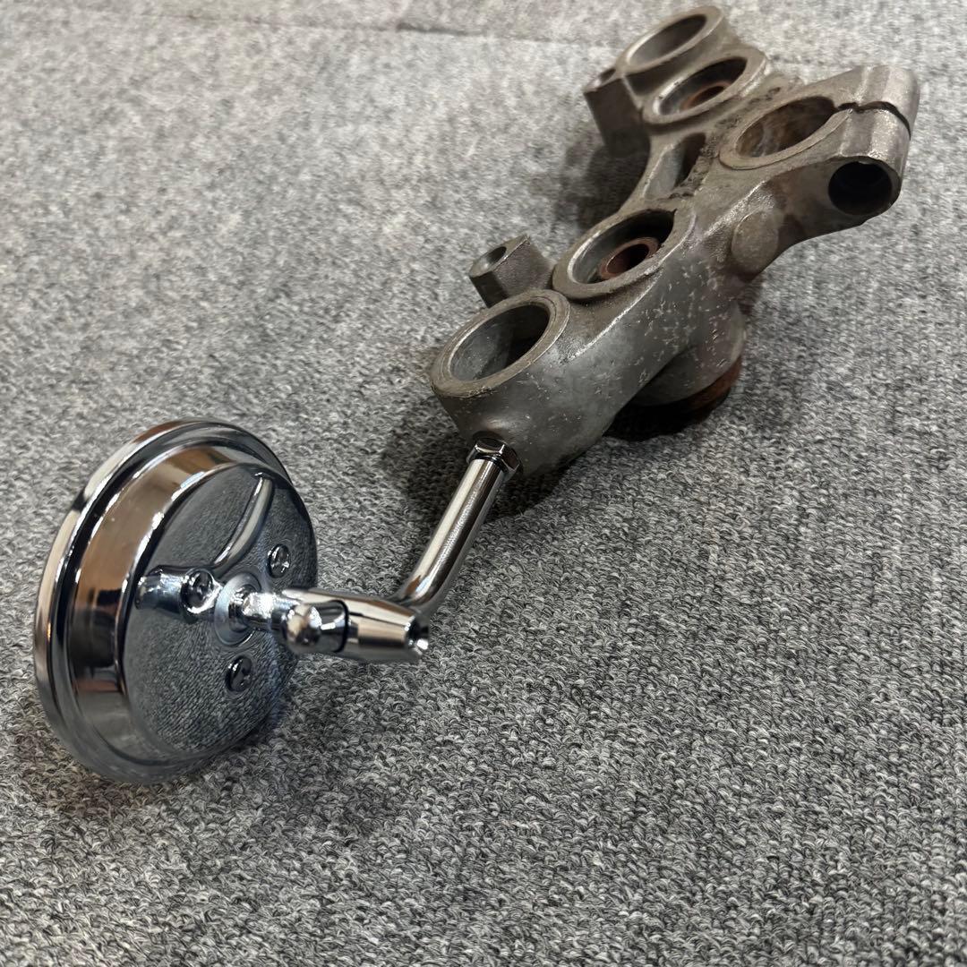 3インチ ラウンドミラー トリプルツリーマウント クローム ハーレー ミラー_画像2