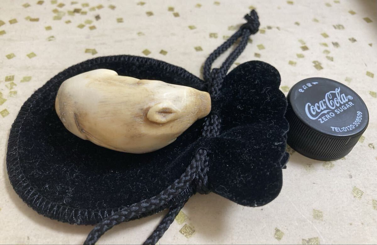 [ старый netsuke ].( нет .| олень угол )