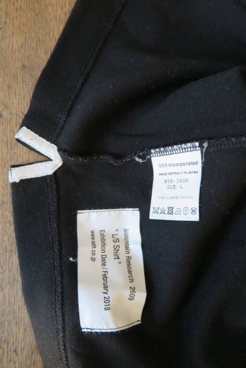 MOUNTAIN RESEARCH WOOL L/S SHIRT HOLIDAY IN THE MOUNTAIN チェーン刺繍 MADE IN JAPAN マウンテンリサーチ _画像6