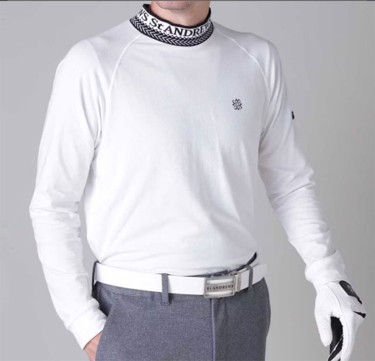 新品正規品　セントアンドリュース　大きいサイズ　3L モックネック　ホワイト　ベア天竺素材　送料無料_画像1