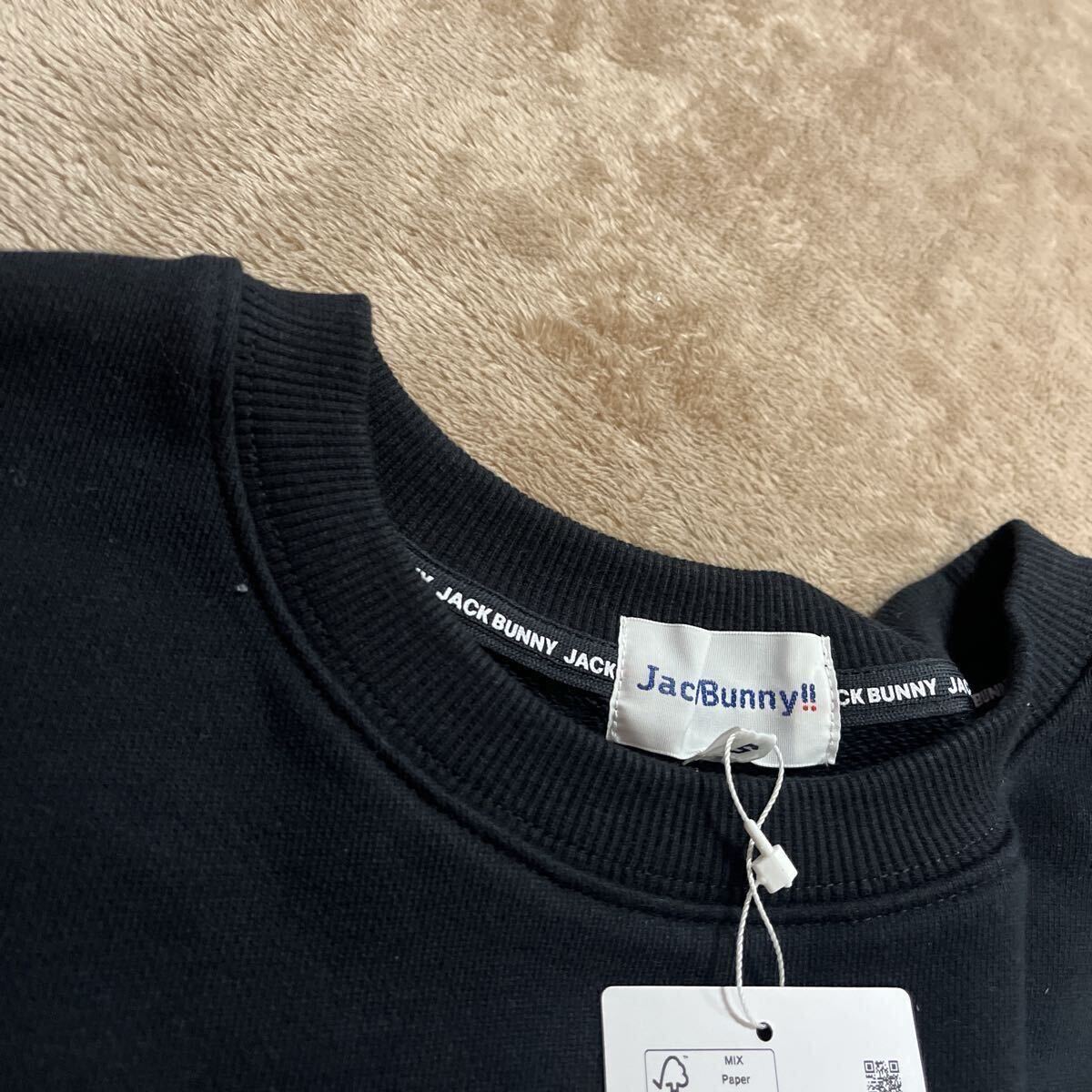 新品正規品　ジャックバニー　パーリーゲイツ　サイズ5 スウェット　トレーナー　ブラック　裏パイル素材　シンプル　送料無料_画像7