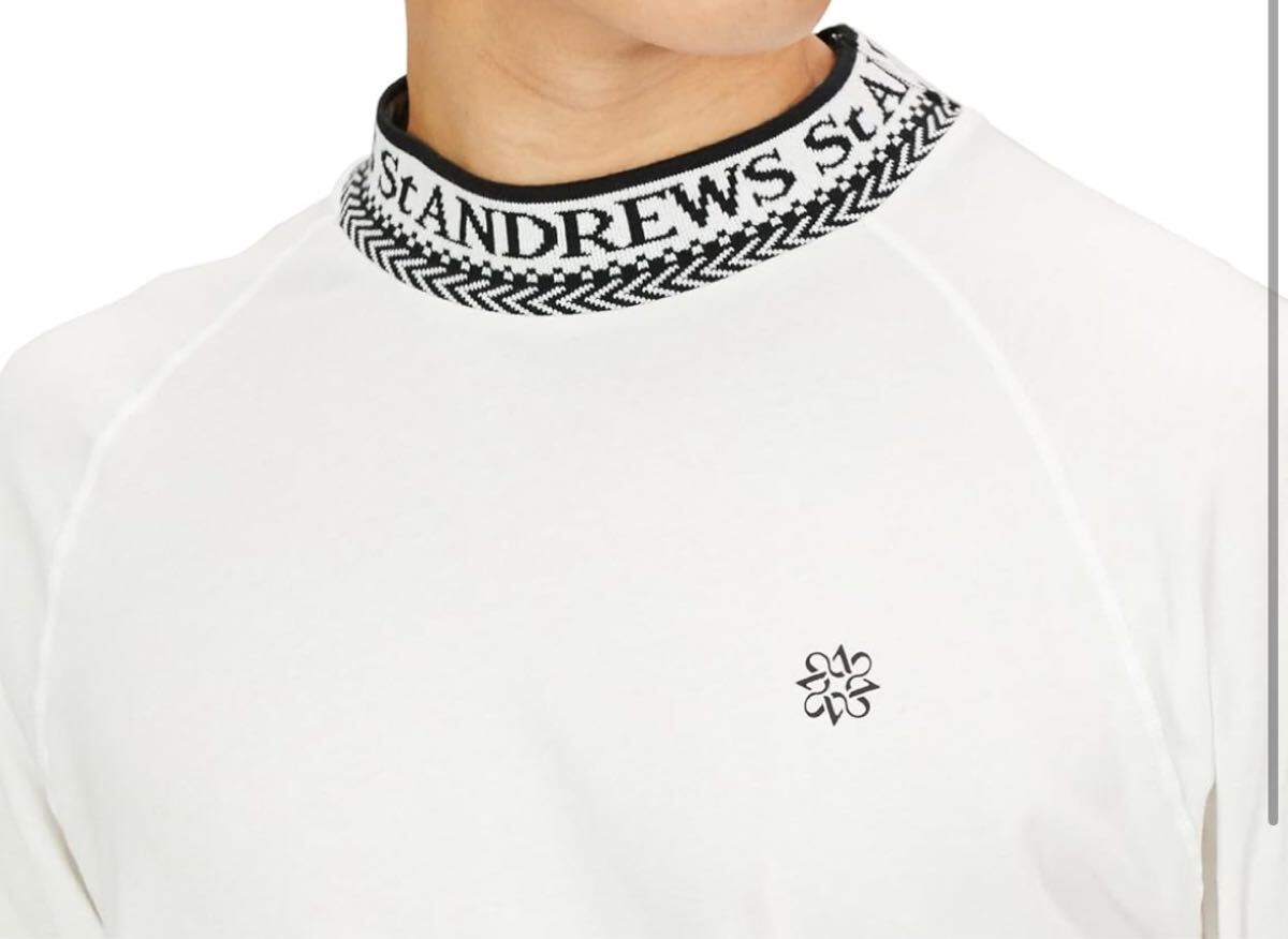 新品正規品　セントアンドリュース　大きいサイズ　3L モックネック　ホワイト　ベア天竺素材　送料無料_画像2