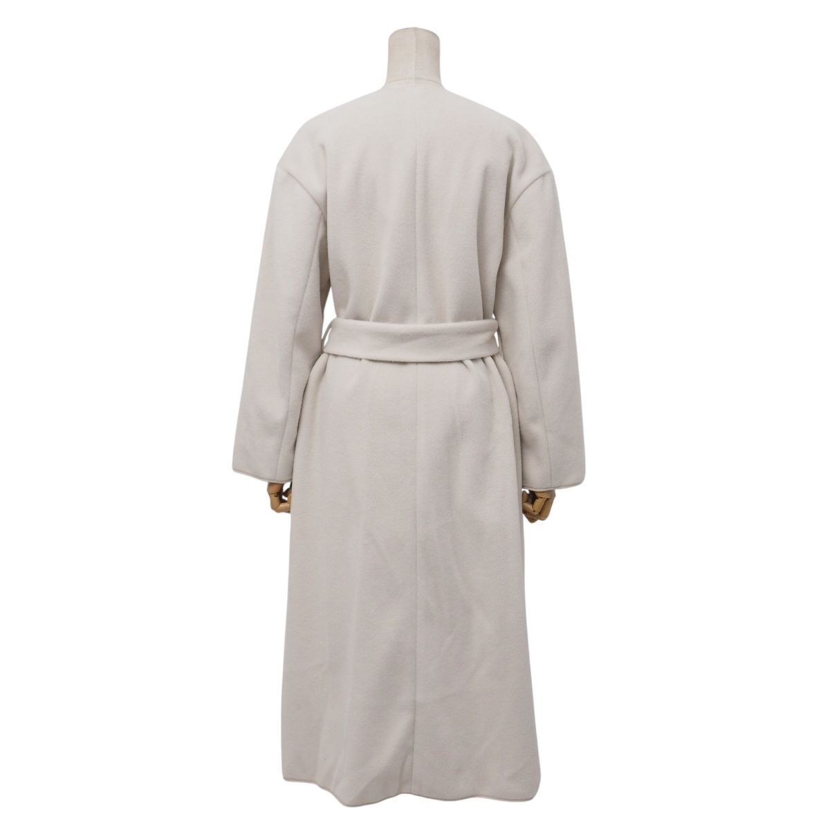 TI6789》FRAYI.D フレイアイディー ノーカラーコート ロングコート パイピング 無地 ONESIZE アイボリー系_画像3