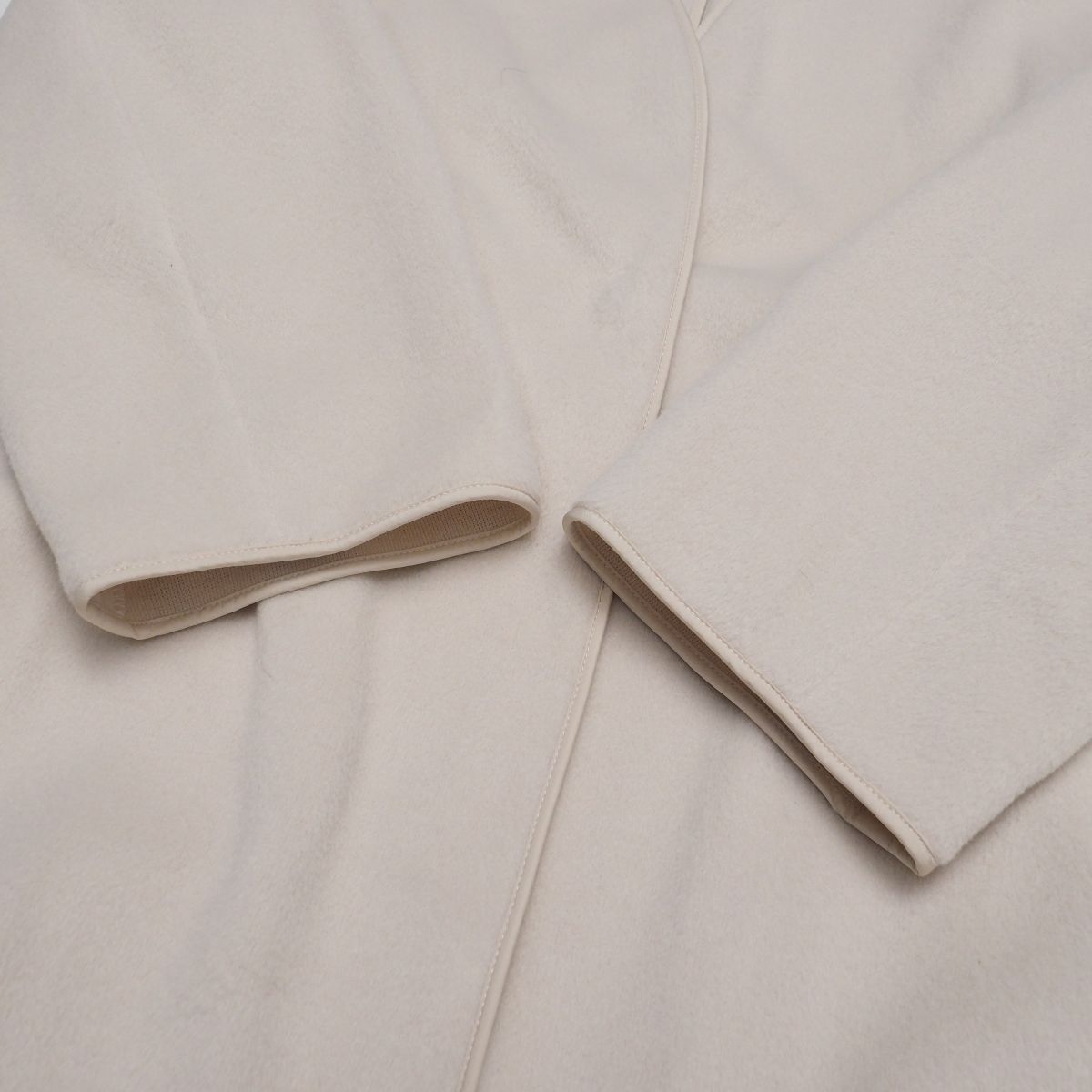TI6789》FRAYI.D フレイアイディー ノーカラーコート ロングコート パイピング 無地 ONESIZE アイボリー系_画像5