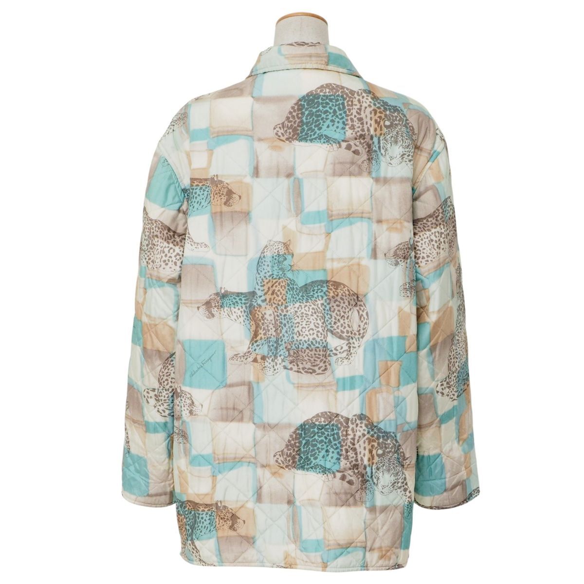 MI3459* Salvatore Ferragamo Salvatore Ferragamo общий рисунок стеганная куртка с хлопком полупальто шелк животное рисунок M