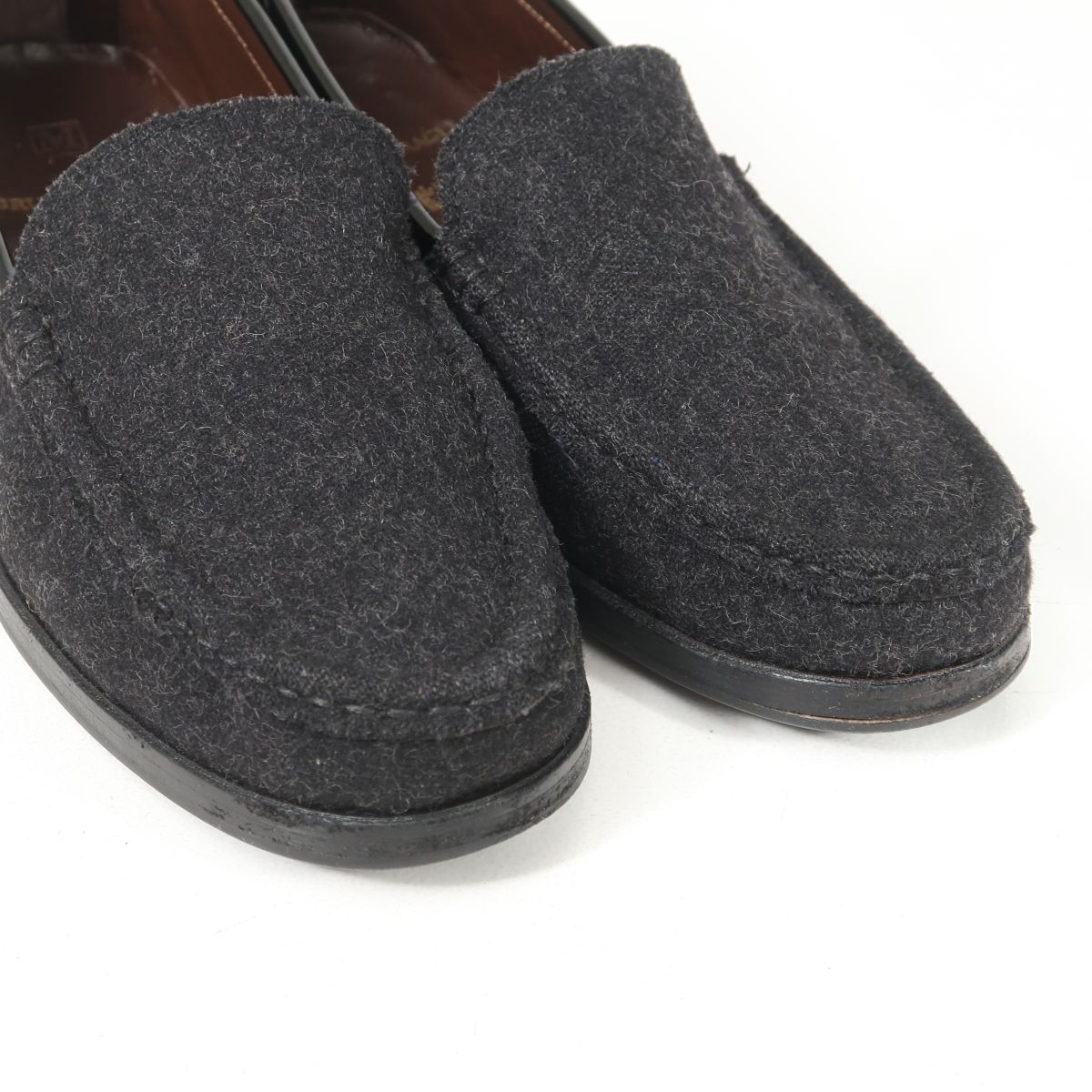 GS3280^ Италия производства Bruno Magli Bruno Magli размер 38.5/ примерно 24.5cm соответствует фетр ×pa палатка кожа Loafer low каблук туфли без застежки обувь 