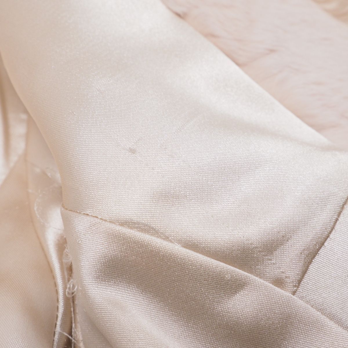 GS1611☆エムズグレイシー M'S GRACY ラビット ファーコート ファージャケット チベットラムファートリミング 本毛皮 ライトベージュ系 38_画像7