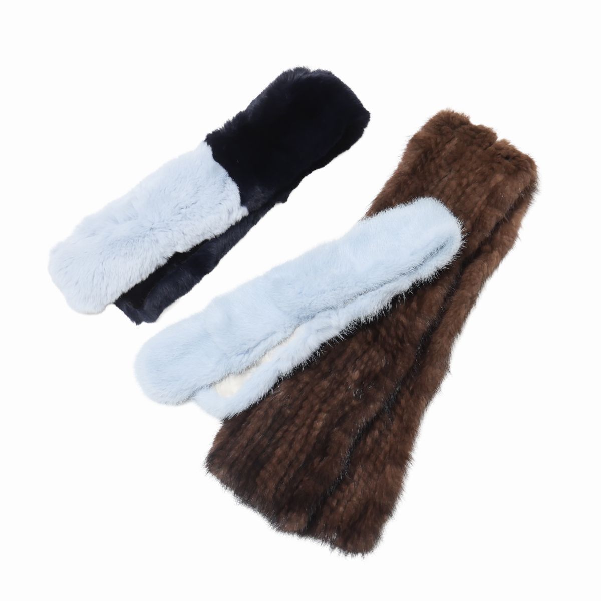 GS0009▲3点セット LANVIN COLLECTION/ランバン コレクション 含む ミンクファー レッキスラビットファー ティペット ショール 本毛皮_画像7