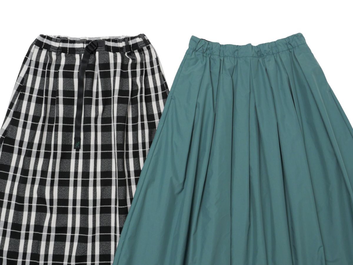 MI2682▲2点セット HELLY HANSE ヘリーハンセン GRAMICCI×BEAMS BOY/グラミチ×ビームスボーイ ロング フレアスカート チェック柄 WL/F_画像3