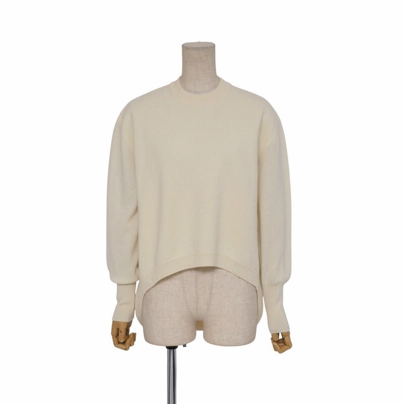 MI3119〇イタリア製*セドリック シャルリエ CEDRIC CHARLIER*ウール100％*前後差裾*ニット*セーター*サイズI38*クリーム系_画像1