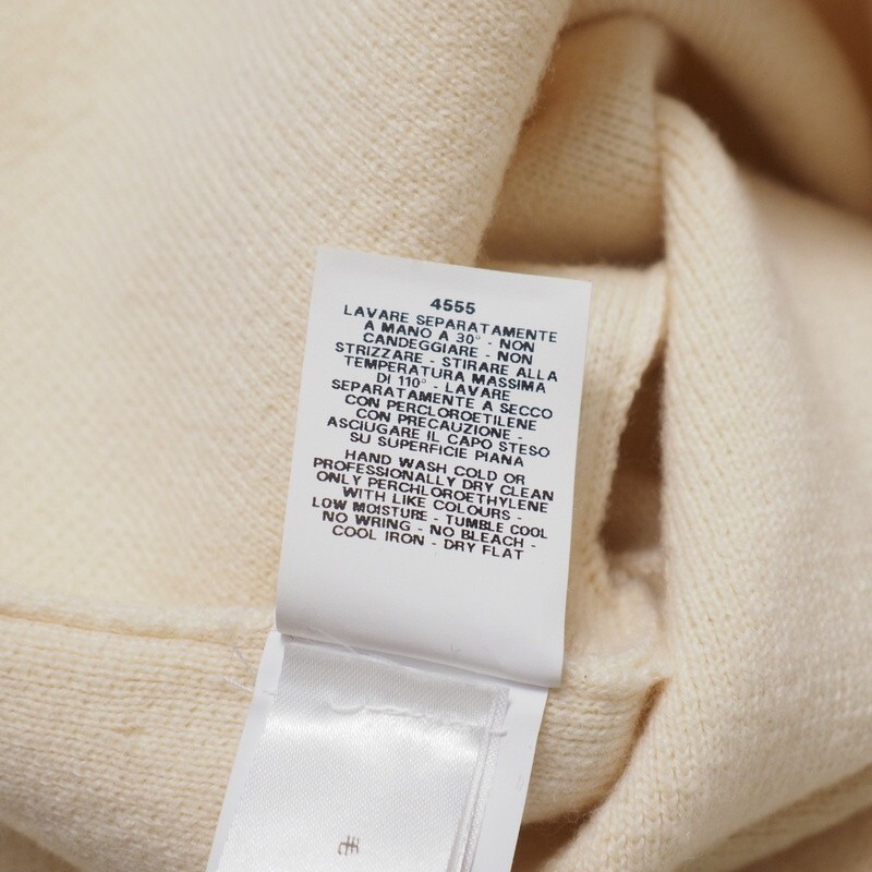 MI3119〇イタリア製*セドリック シャルリエ CEDRIC CHARLIER*ウール100％*前後差裾*ニット*セーター*サイズI38*クリーム系_画像7