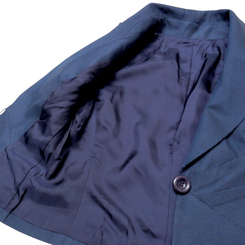 MI2768#レリアン*Leilian*セットアップスーツ*シルク混*シングル1ボタンジャケット+タイトスカート*フォーマル*ネイビー系*サイズ9_画像4