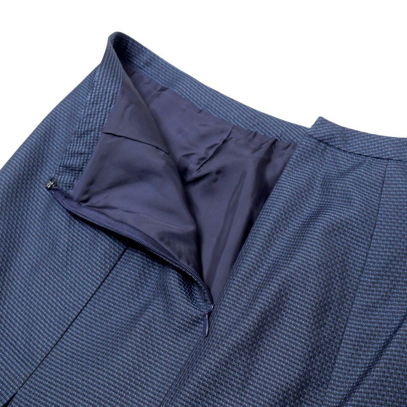 MI2768#レリアン*Leilian*セットアップスーツ*シルク混*シングル1ボタンジャケット+タイトスカート*フォーマル*ネイビー系*サイズ9_画像8