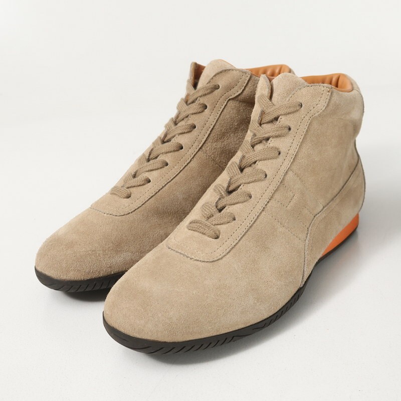 MI2714▼イタリア製*エルメス/HERMES*Hロゴ スエードレザー ハイカット レースアップ スニーカー 39.5(25.5cm相当) 靴 ベージュ系_画像1
