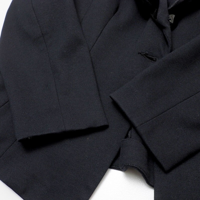 MI3445#イタリア製*アルマーニコレッツィオーニ*ARMANI*長袖ジャケット*フリル襟*ブラック系*サイズ42_画像4