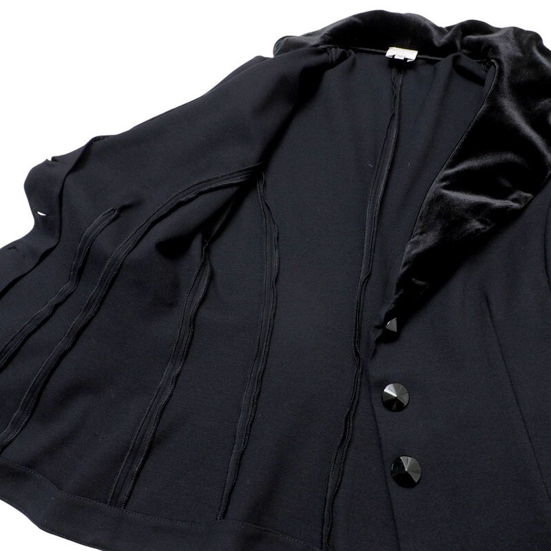 MI3445#イタリア製*アルマーニコレッツィオーニ*ARMANI*長袖ジャケット*フリル襟*ブラック系*サイズ42_画像5