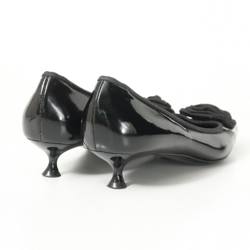 MI34300 Италия производства * Salvatore Ferragamo *pa палатка кожа * цветок узор оборудование орнамент * туфли-лодочки *8D(25cm соответствует )* обувь * черный 